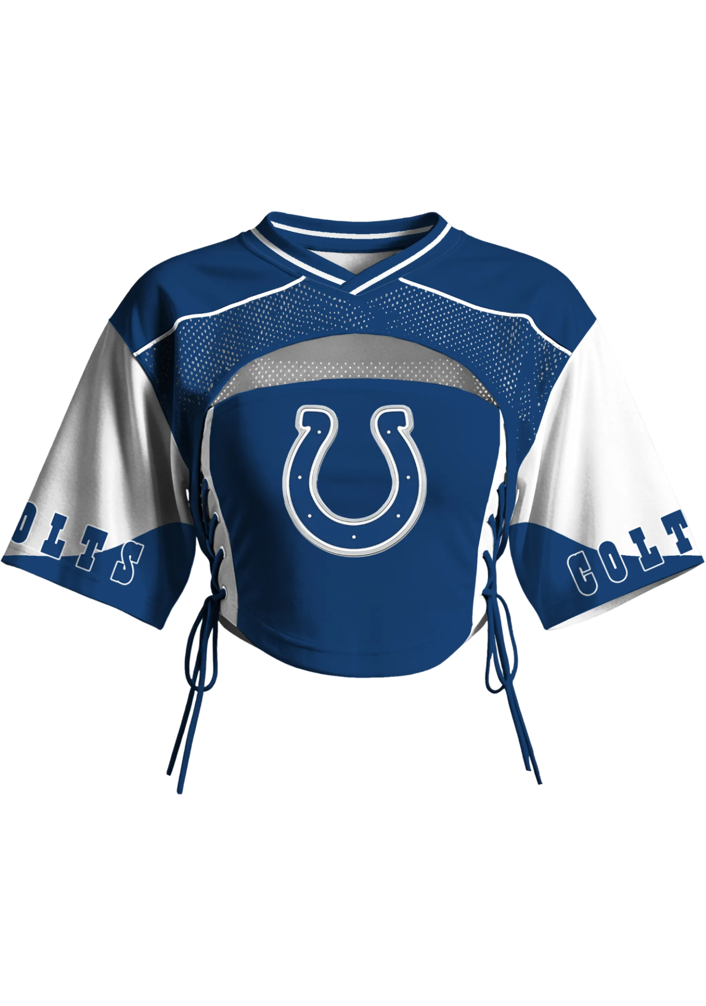 Indianapolis Colts Women Lace Up Cutout Cropped NFL Jersey