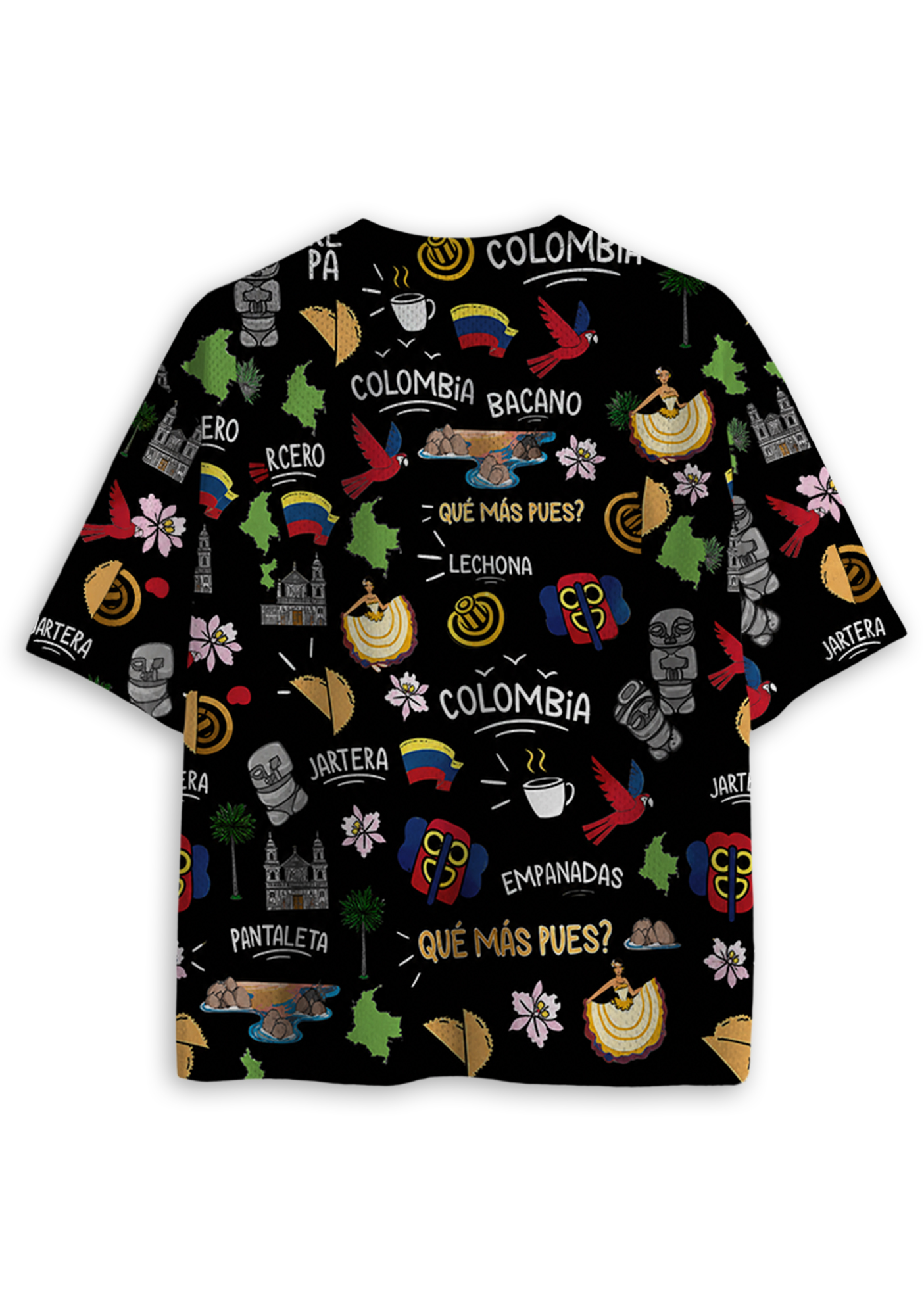 Colombia Culture Doodle All Over Print Mesh Jersey Shirt