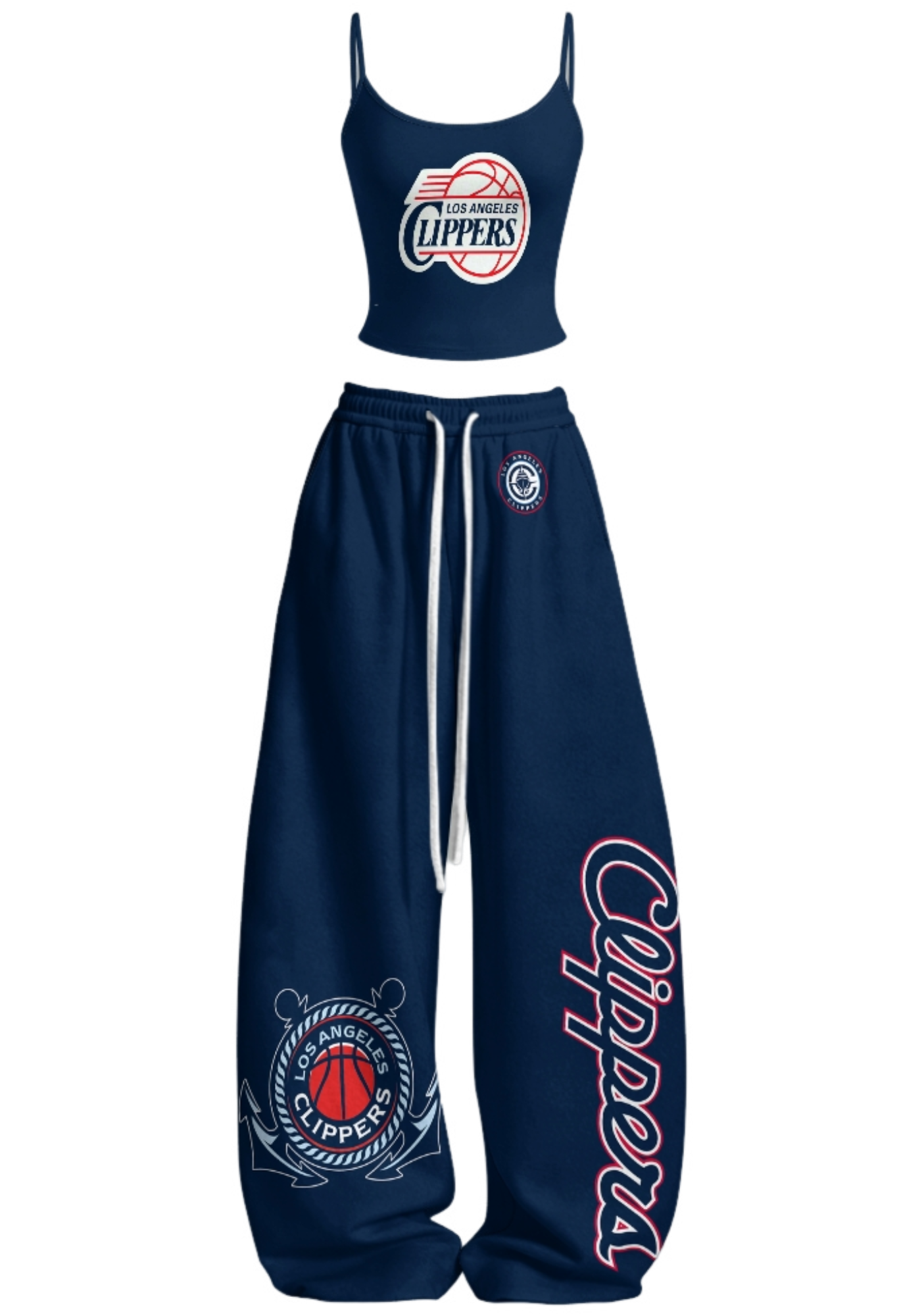 Los Angeles Clippers Tops & Elasticated Trousers Two-Piece Set