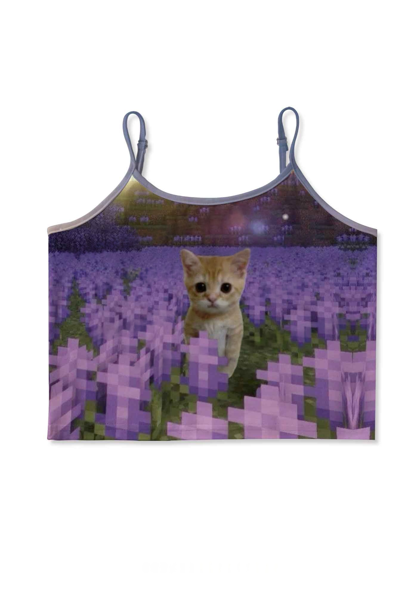 Retro Vampire Fangs Y2K Print Cami Crop Top