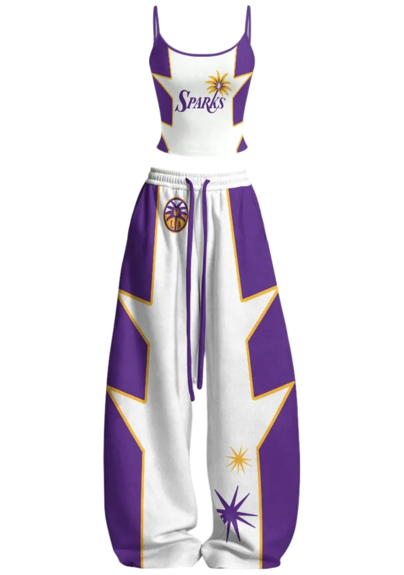 Los Angeles Sparks Tops & Elasticated Trousers Two-Piece Set