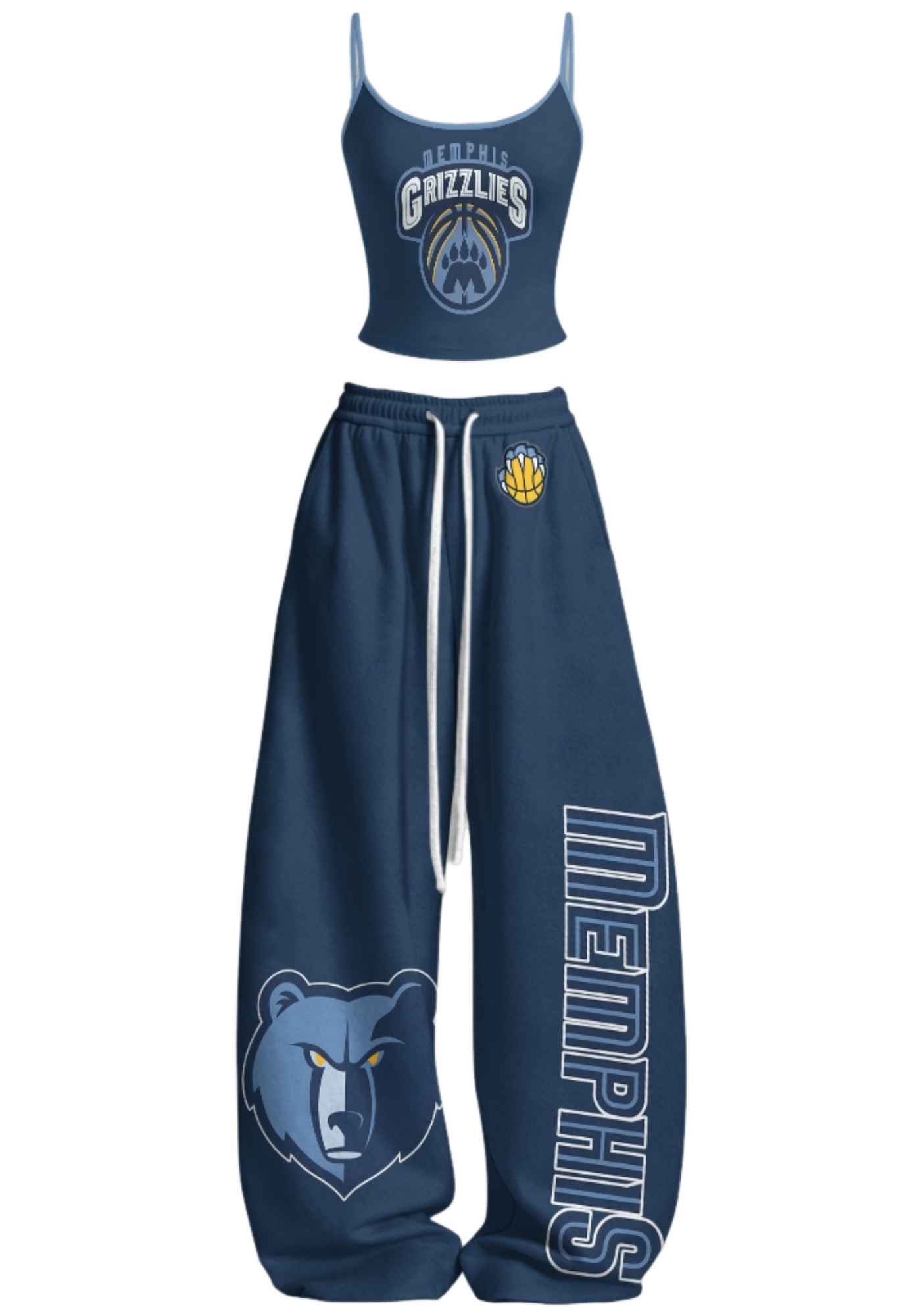 Memphis Grizzlies Tops & Elasticated Trousers Two-Piece Set