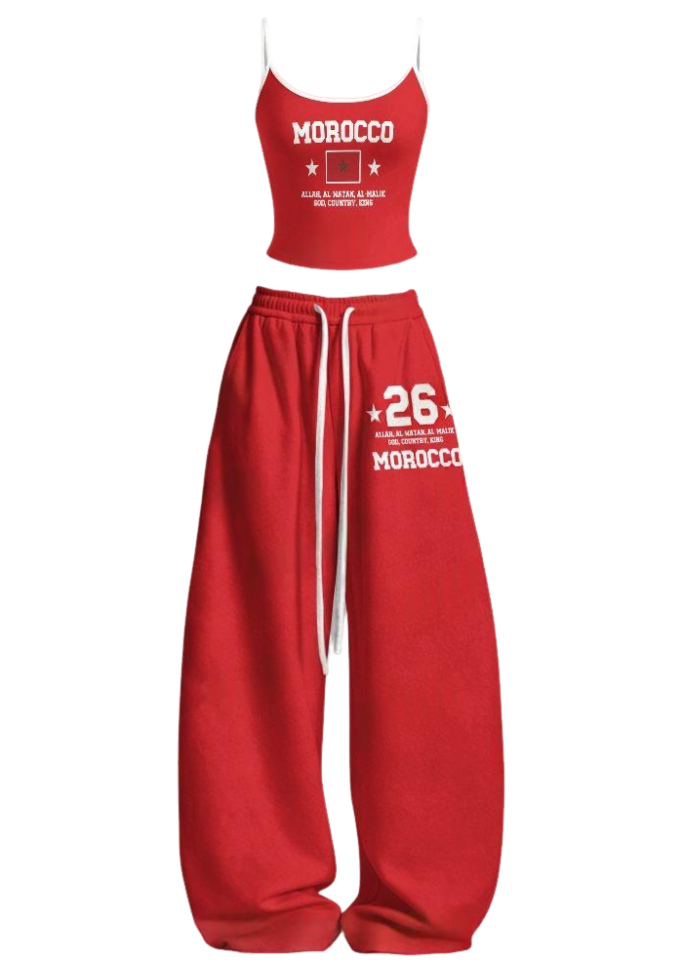 Morocco Letter #26 Tops & Elasticated Trousers Two-Piece Set