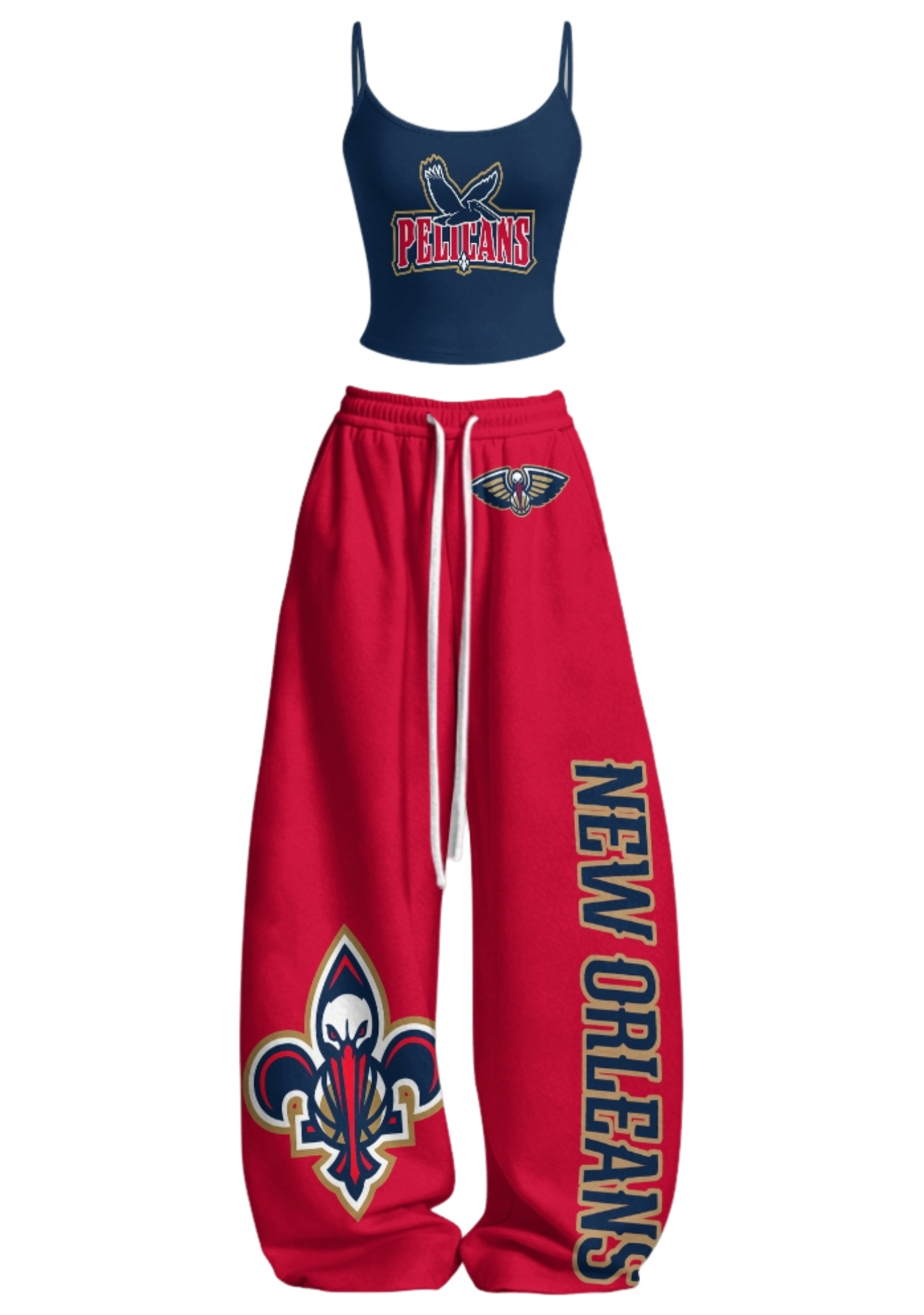 New Orleans Pelicans Tops & Elasticated Trousers Two-Piece Set