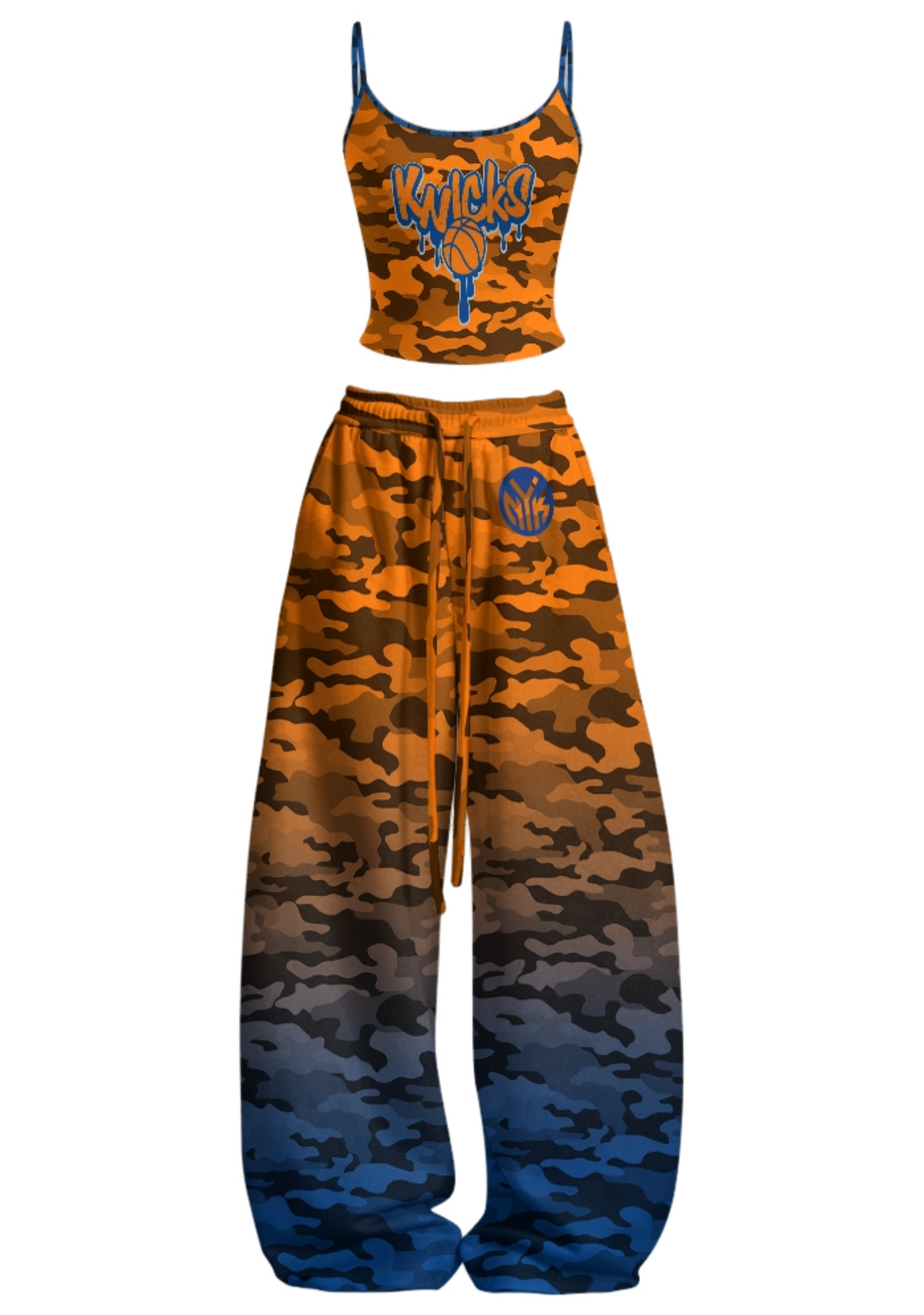 New York Knicks Tops & Elasticated Trousers Two-Piece Set