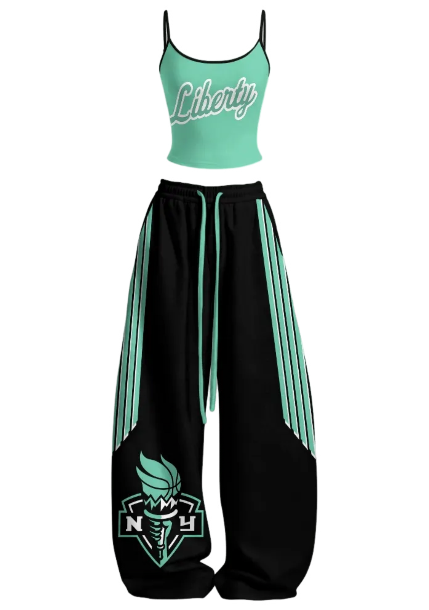 New York Liberty Tops & Elasticated Trousers Two-Piece Set