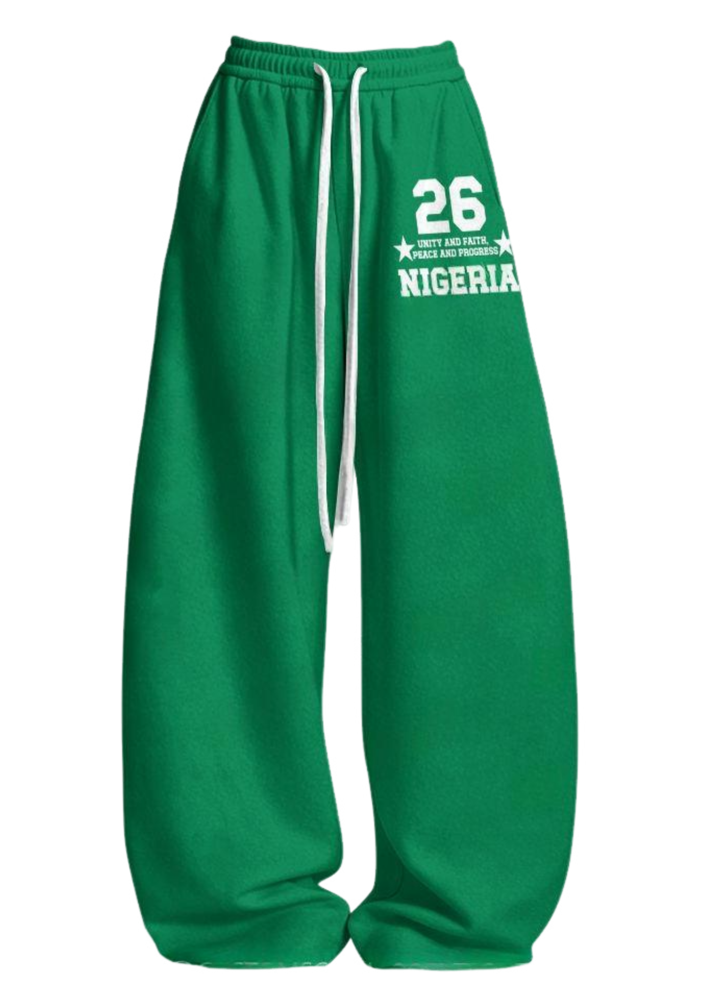 Nigeria Flag #26 Tops & Elasticated Trousers Two-Piece Set