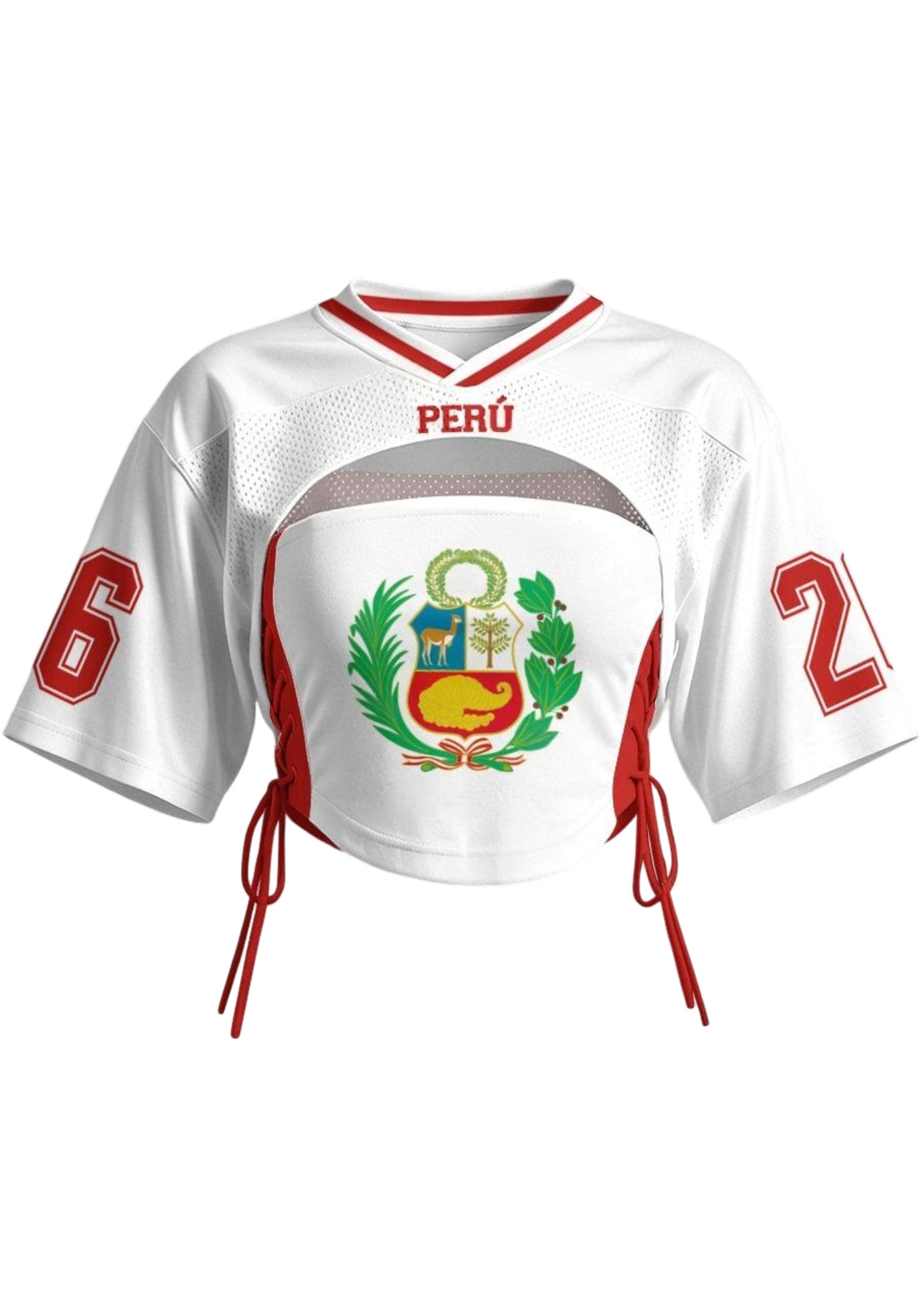 Feminine Peru National Seal Short Sleeve Bandeau Set