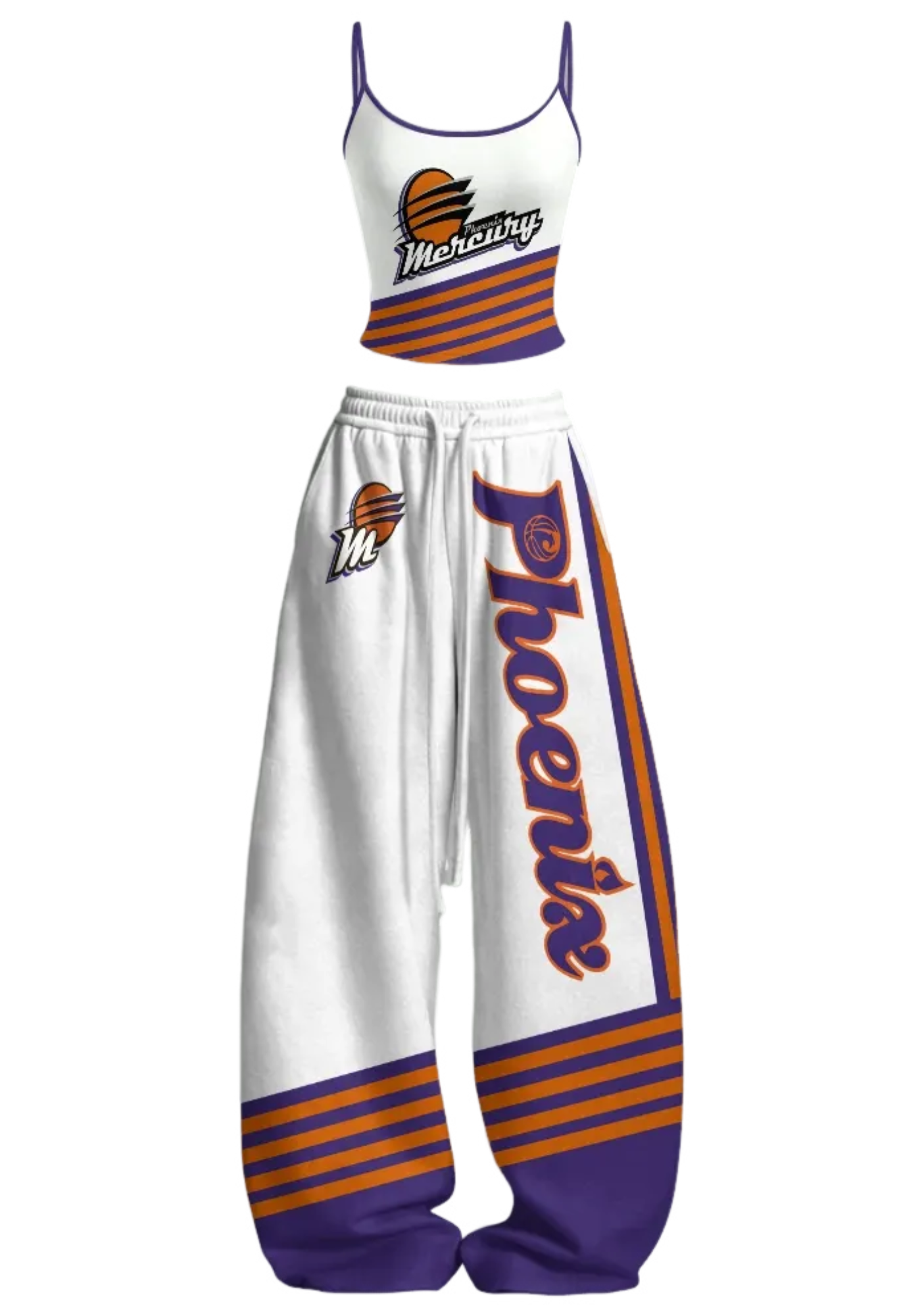 Phoenix Mercury WNBA Tops & Elasticated Trousers Two-Piece Set