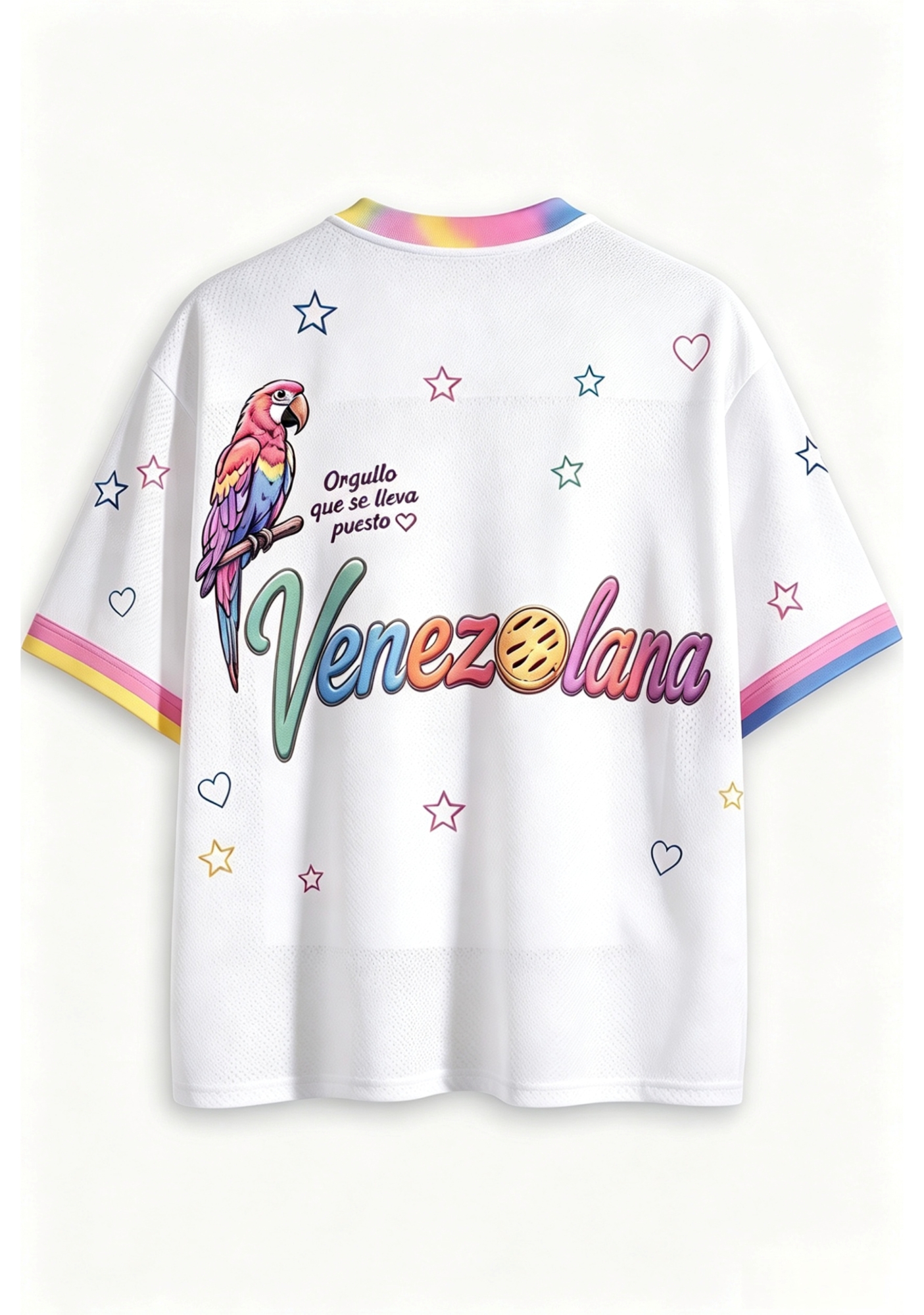 Venezuela Culture Cartoon Lady Graphic Mesh Jersey Shirt