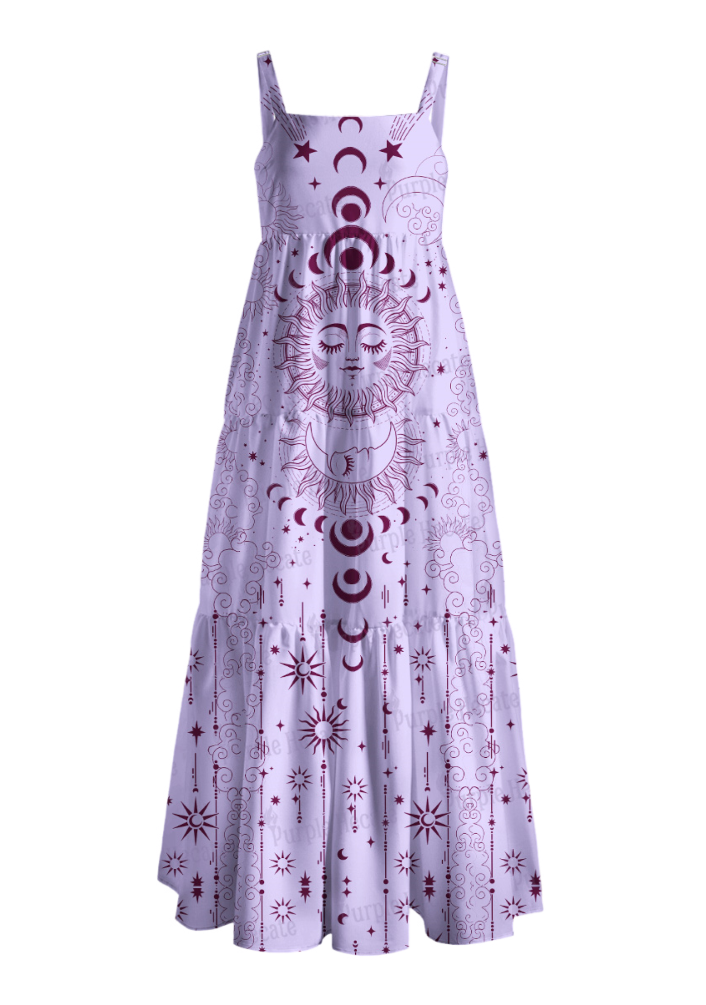 Lunar Eclipse Wide Straps Maxi Dress