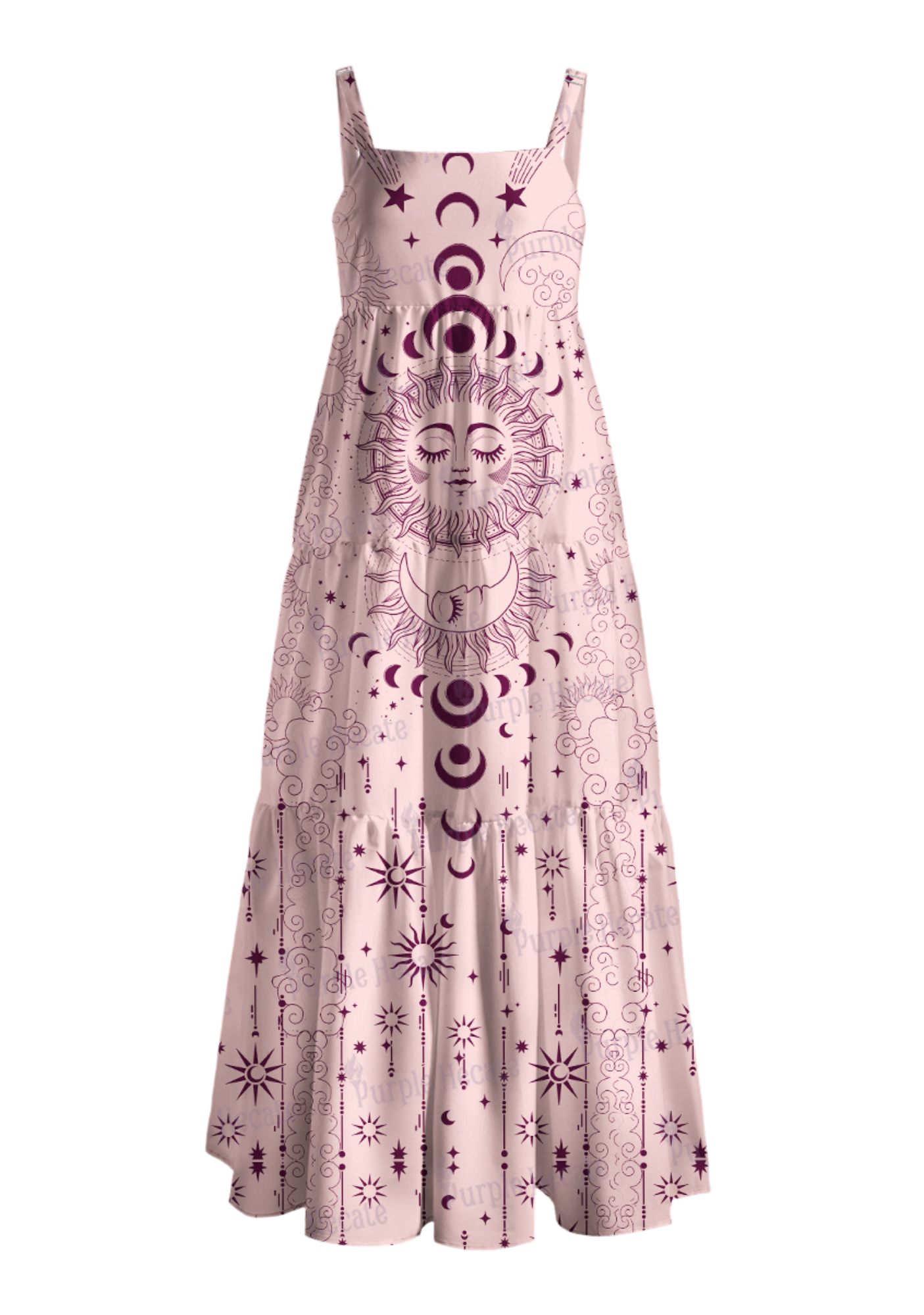 Lunar Eclipse Wide Straps Maxi Dress
