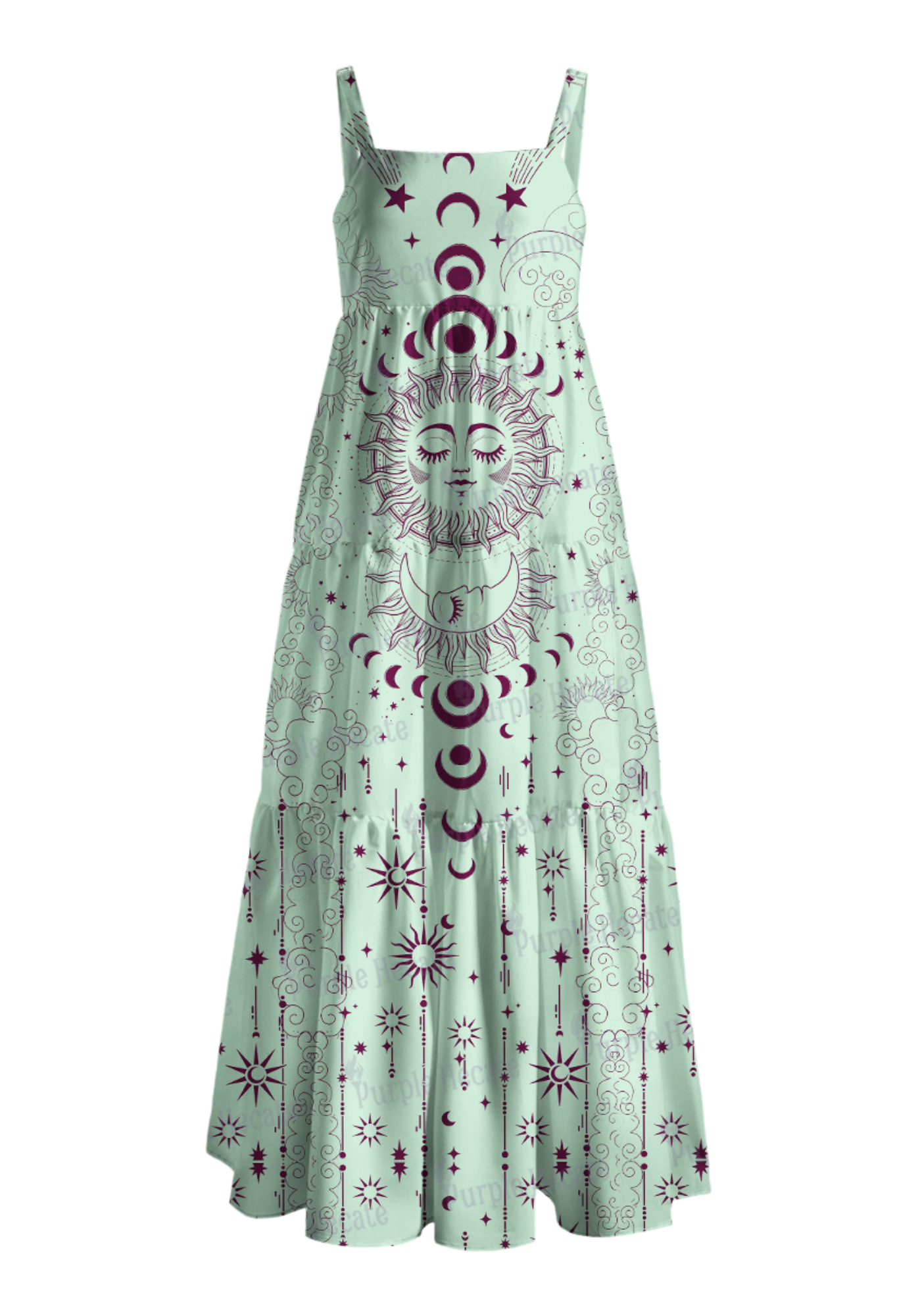 Lunar Eclipse Wide Straps Maxi Dress