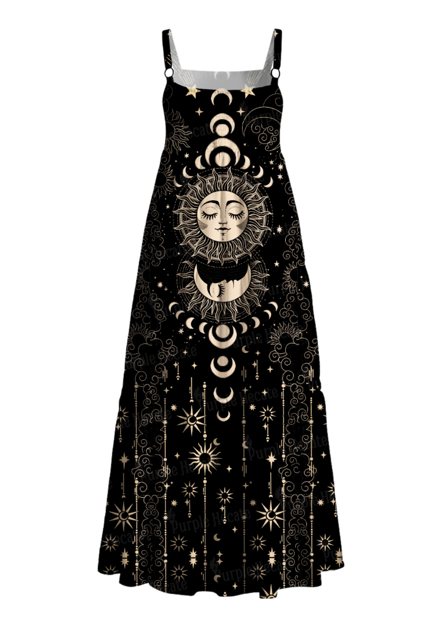 Lunar Eclipse Wide Straps Maxi Dress