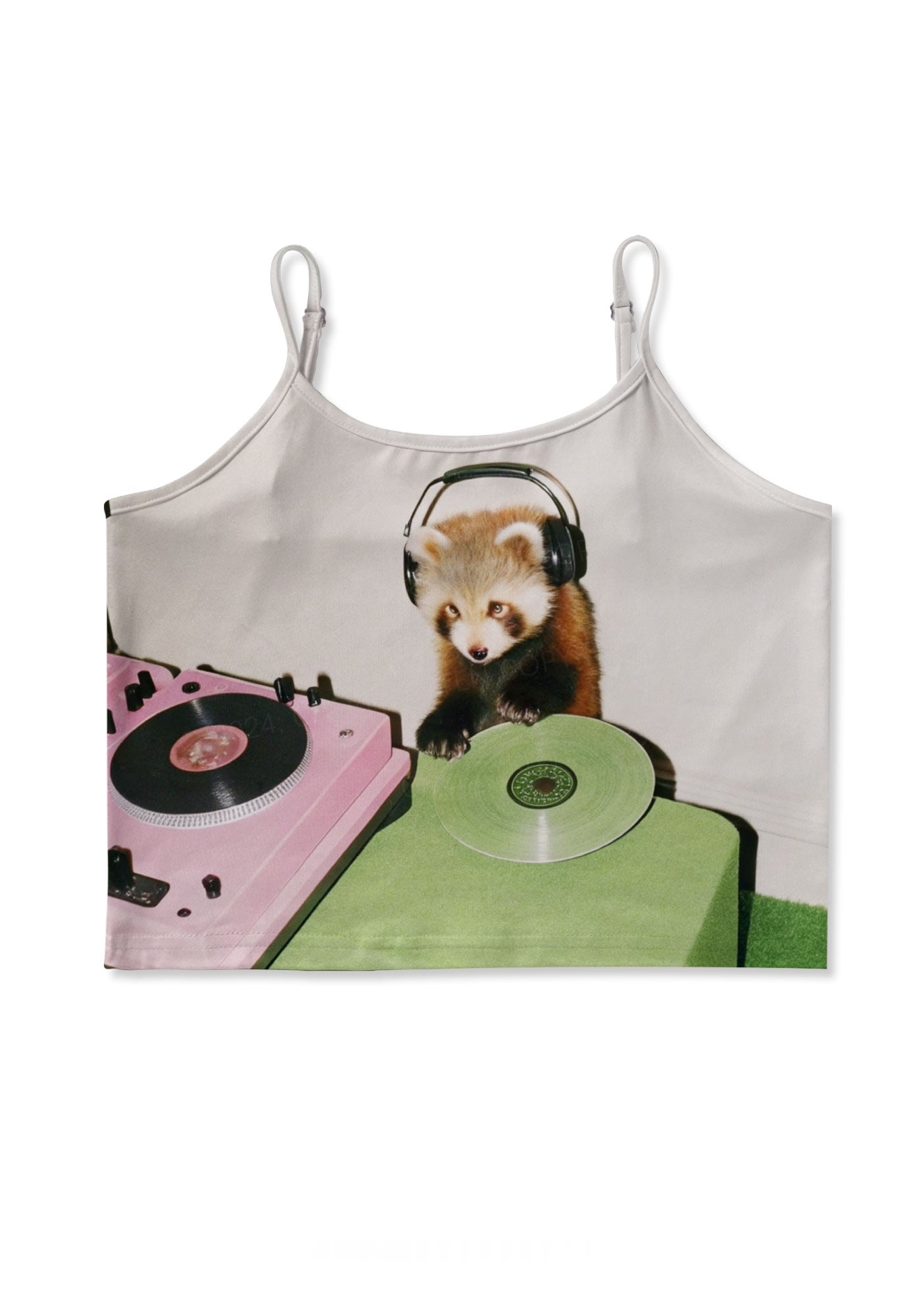 DJ Red Panda Y2K Print Cami Crop Top