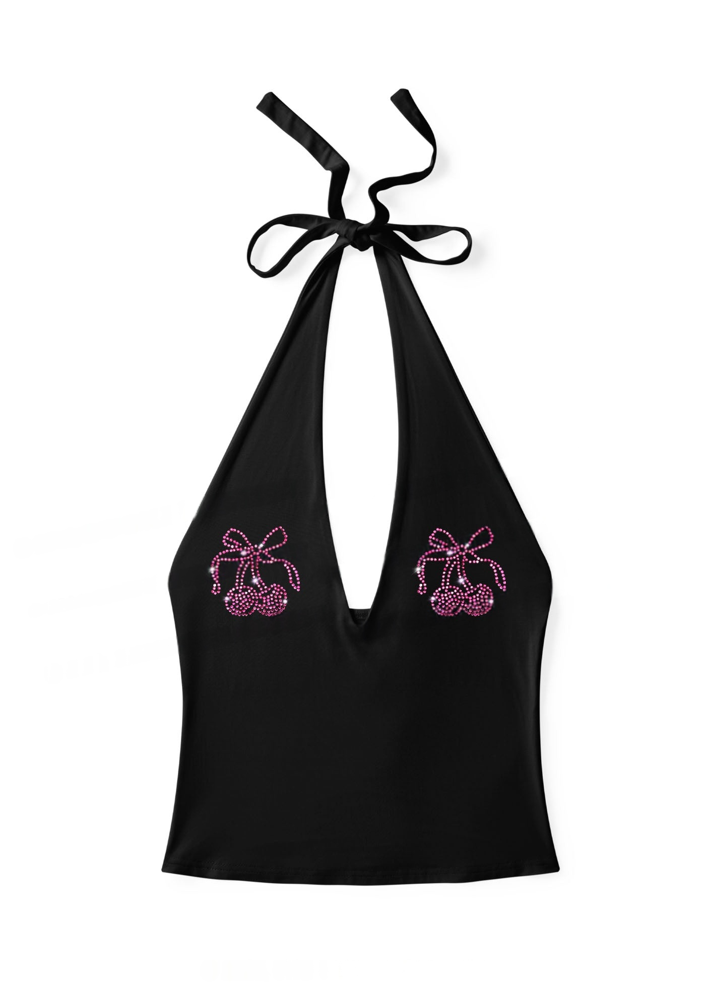 rhinestone-cherry-bow-y2k-halter-deep-v-neck-cami