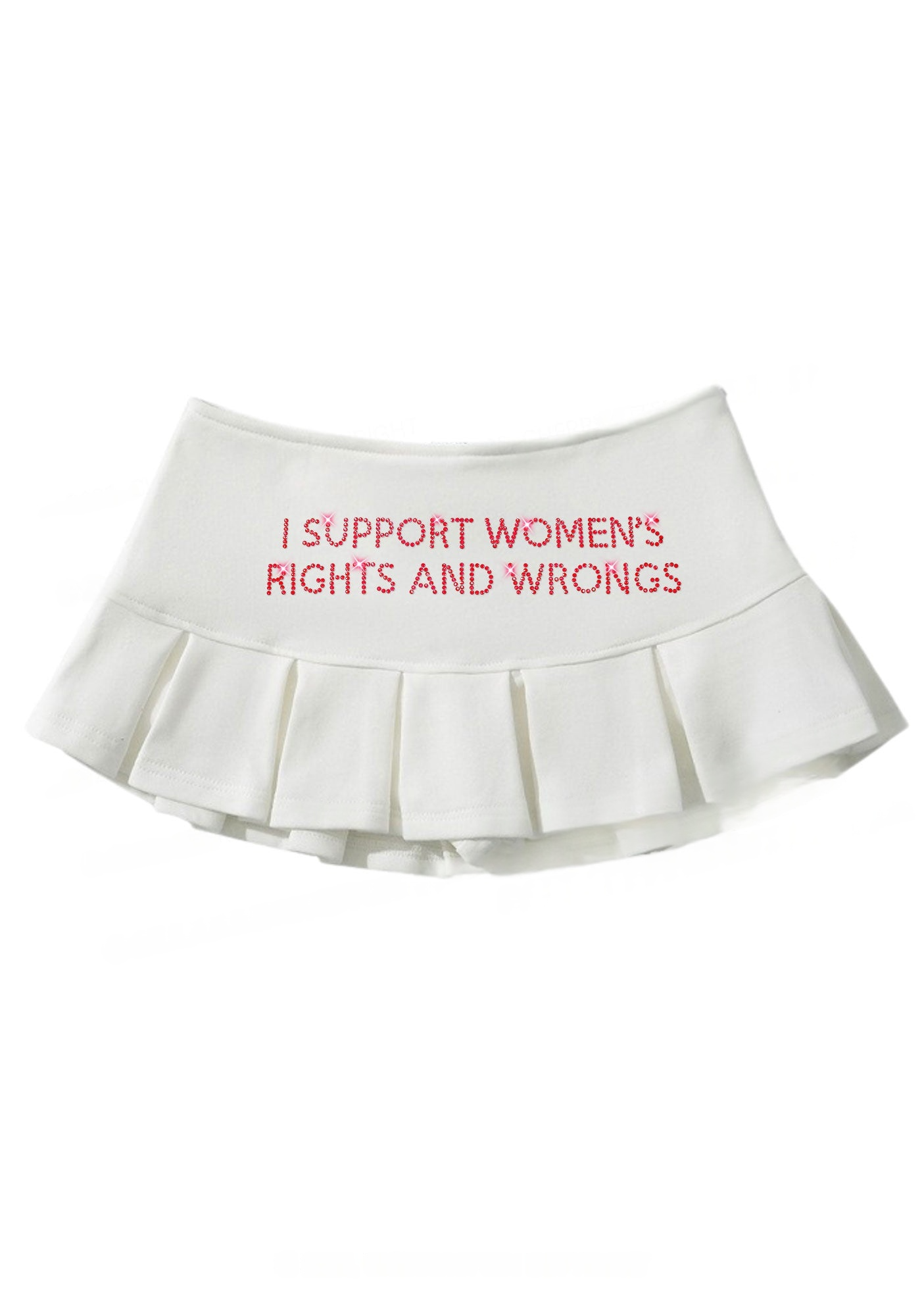 I Support Women's Rights And Wrongs Y2K Mini Pleated Skirts