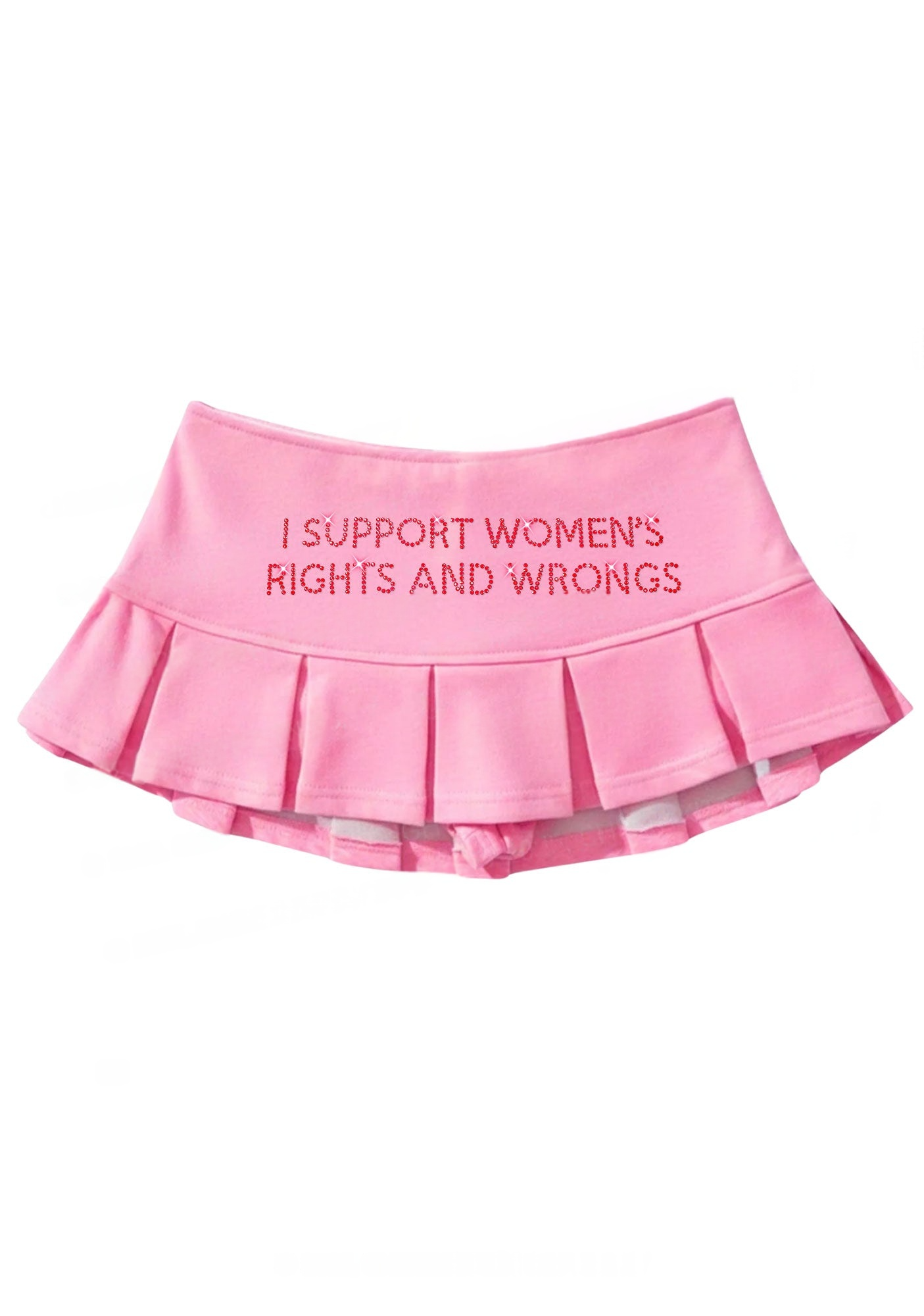 I Support Women's Rights And Wrongs Y2K Mini Pleated Skirts