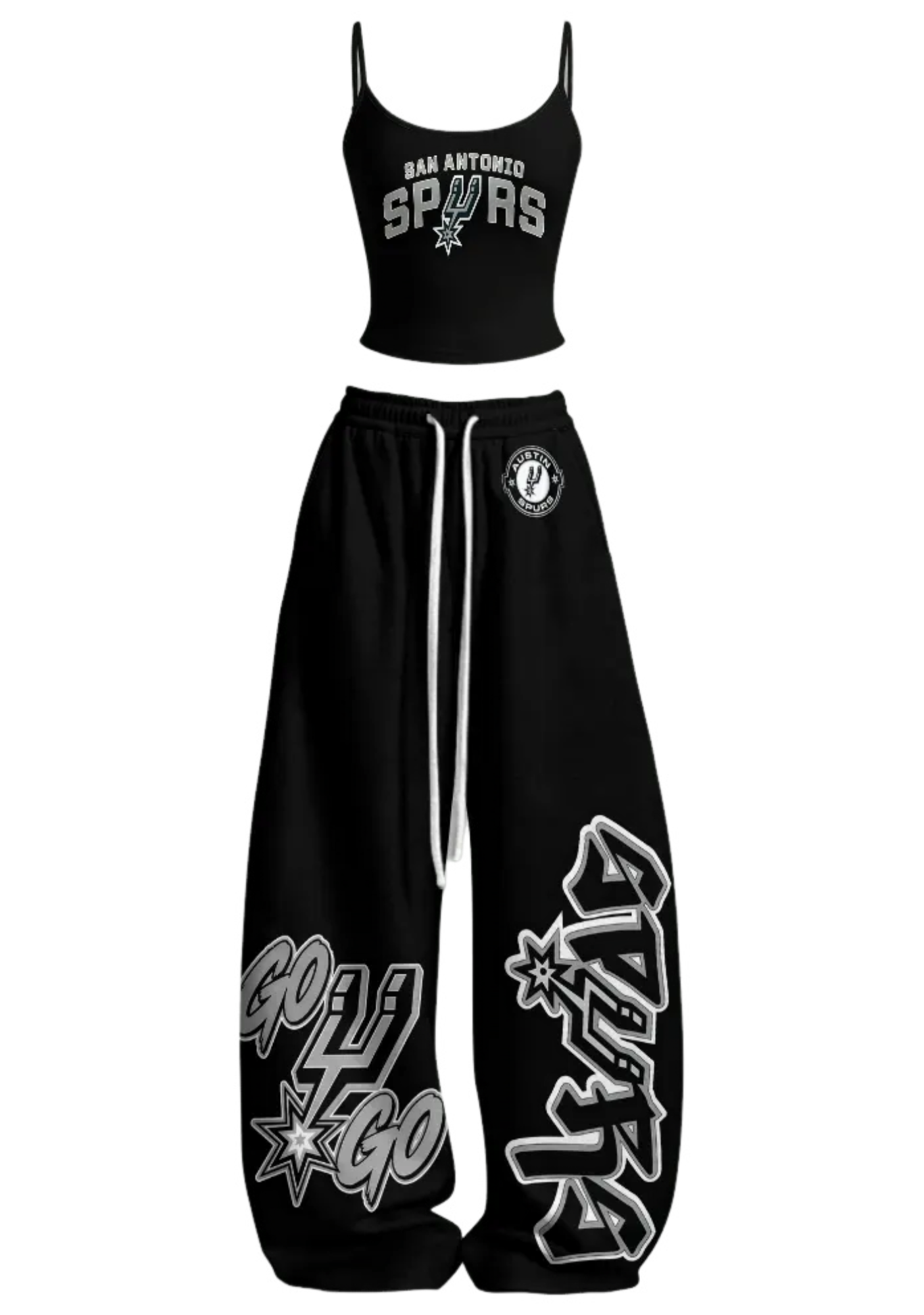 San Antonio Spurs Tops & Elasticated Trousers Two-Piece Set