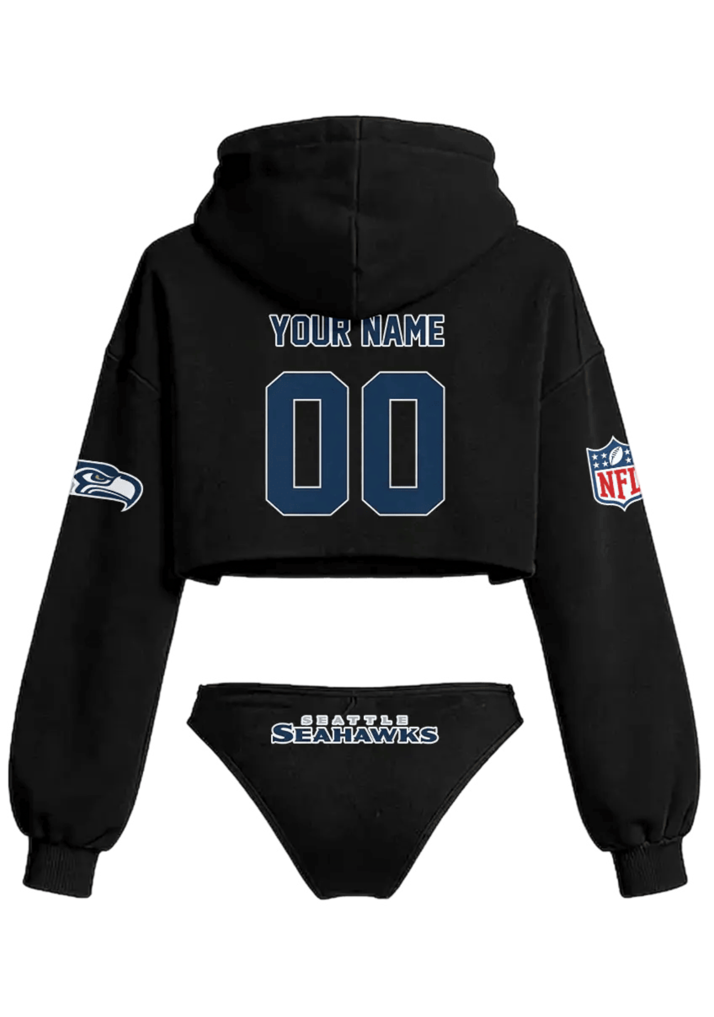 Custom Seattle Seahawks Hooded Thicken Suit Set
