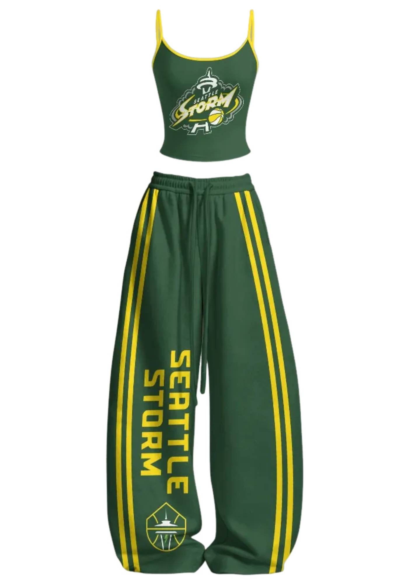 Seattle Storm WNBA Tops & Elasticated Trousers Two-Piece Set