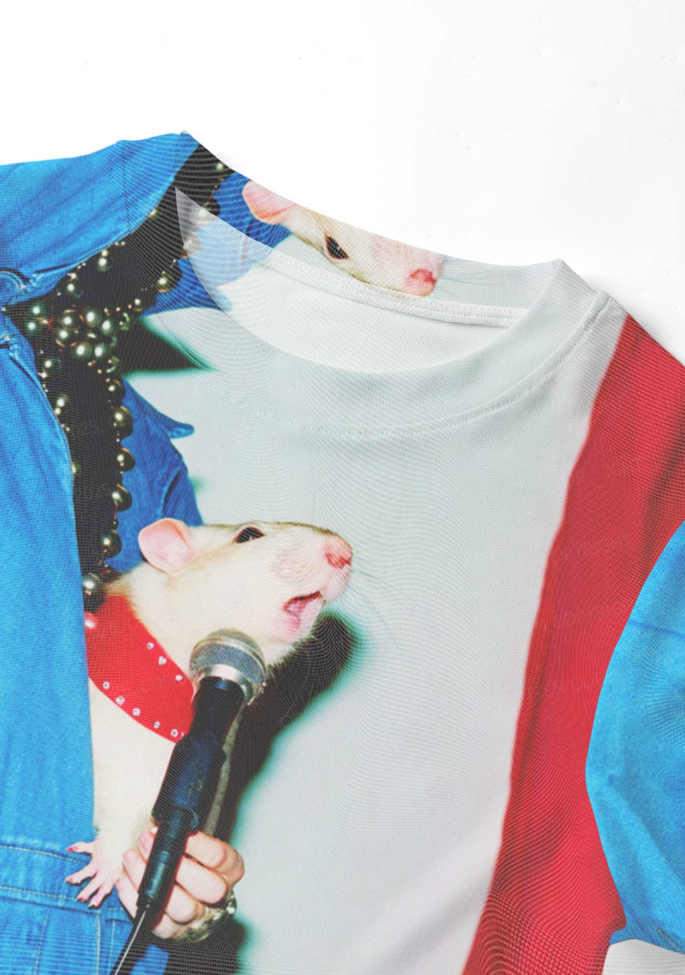 Retro Rat Performer Y2K Mesh Crop Top