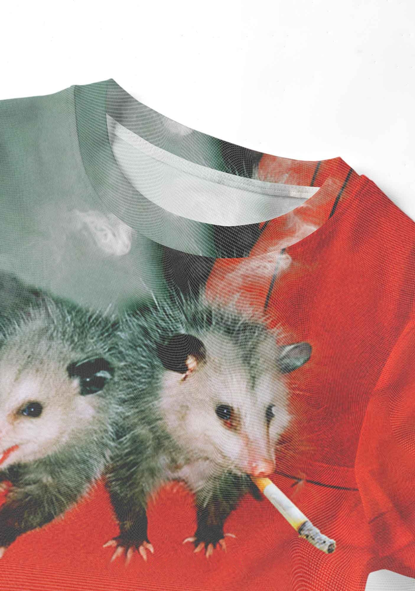 Smoking Opossum Duo Y2K Mesh Crop Top