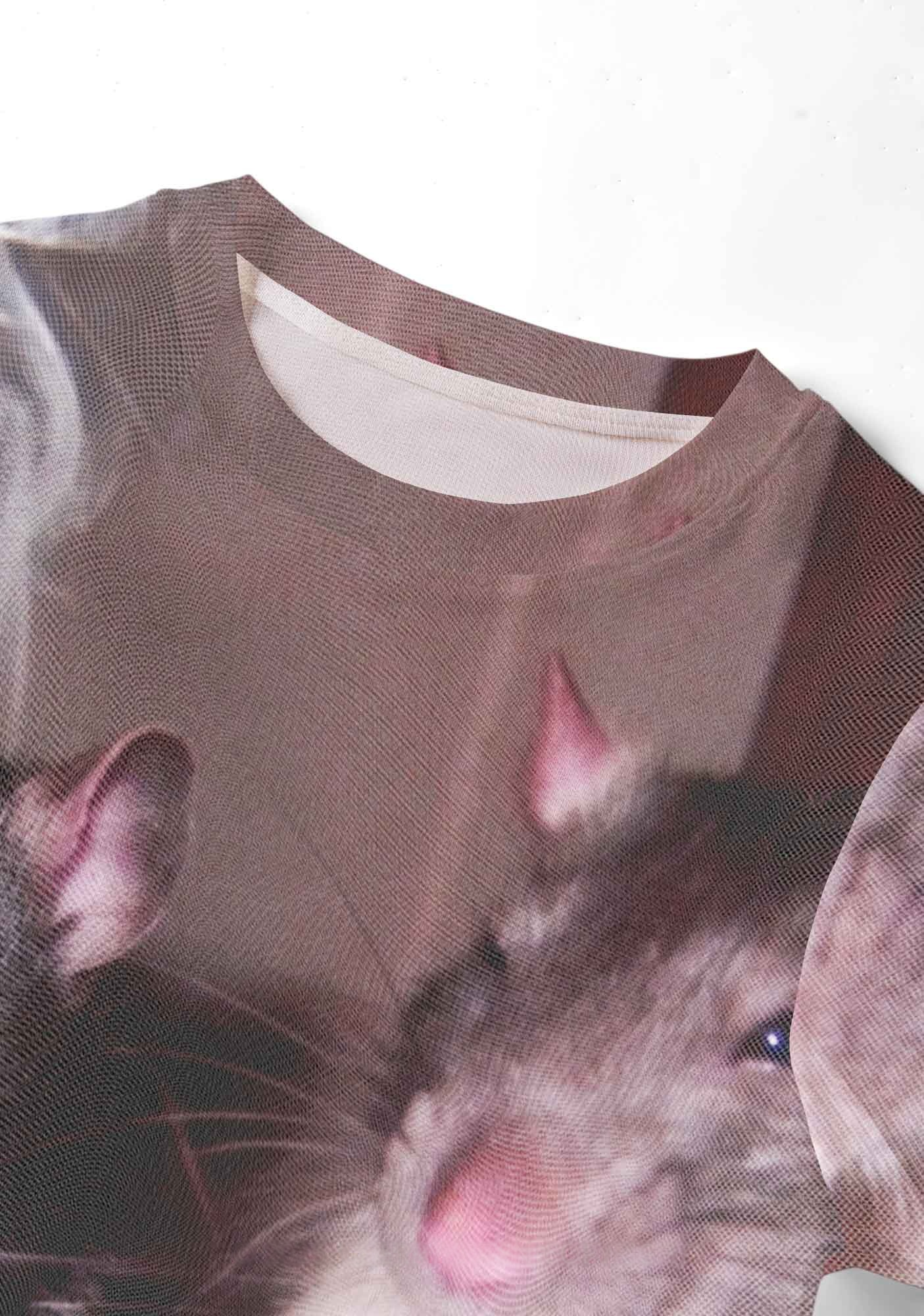 Stoner Rats Smoking Y2K Mesh Crop Top