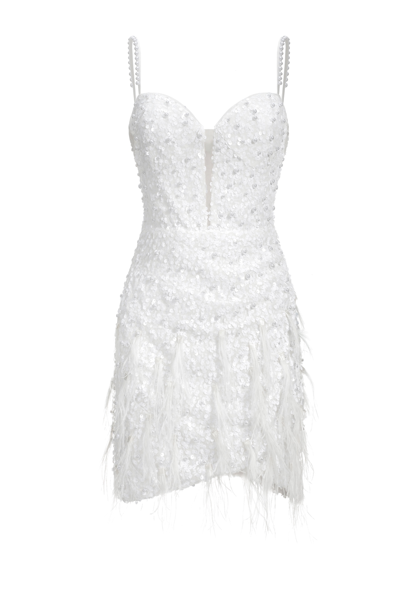 Tryphosa Feather Diamond Mini Dress