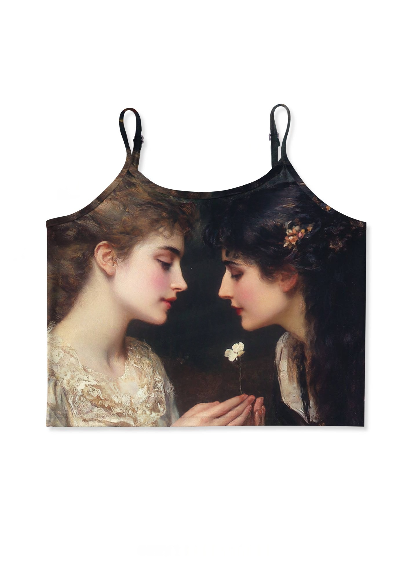 Vintage Sapphic Love Y2K Print Cami Crop Top