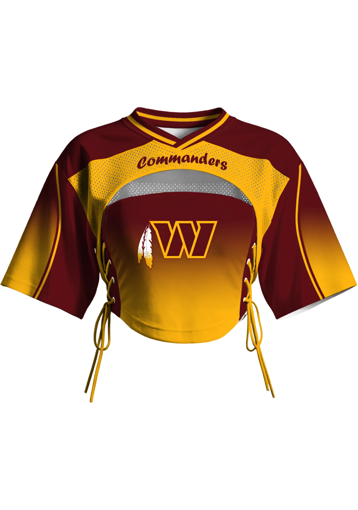 Washington Commanders Women Lace Up Cutout Crop NFL Jersey