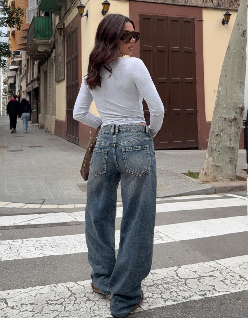 Jeans baggy barrel tiro bajo
