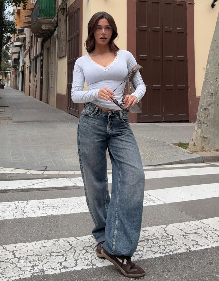 Jeans baggy barrel tiro bajo