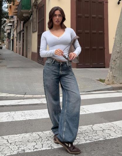 Jeans baggy barrel tiro bajo