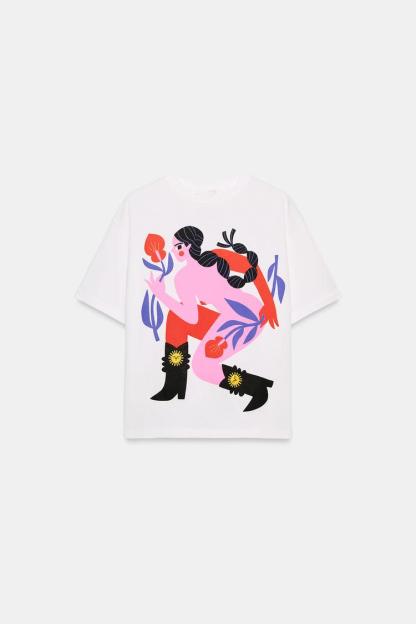 AGUSTINA SHUAN PRINT SHORT SLEEVE T-SHIRT