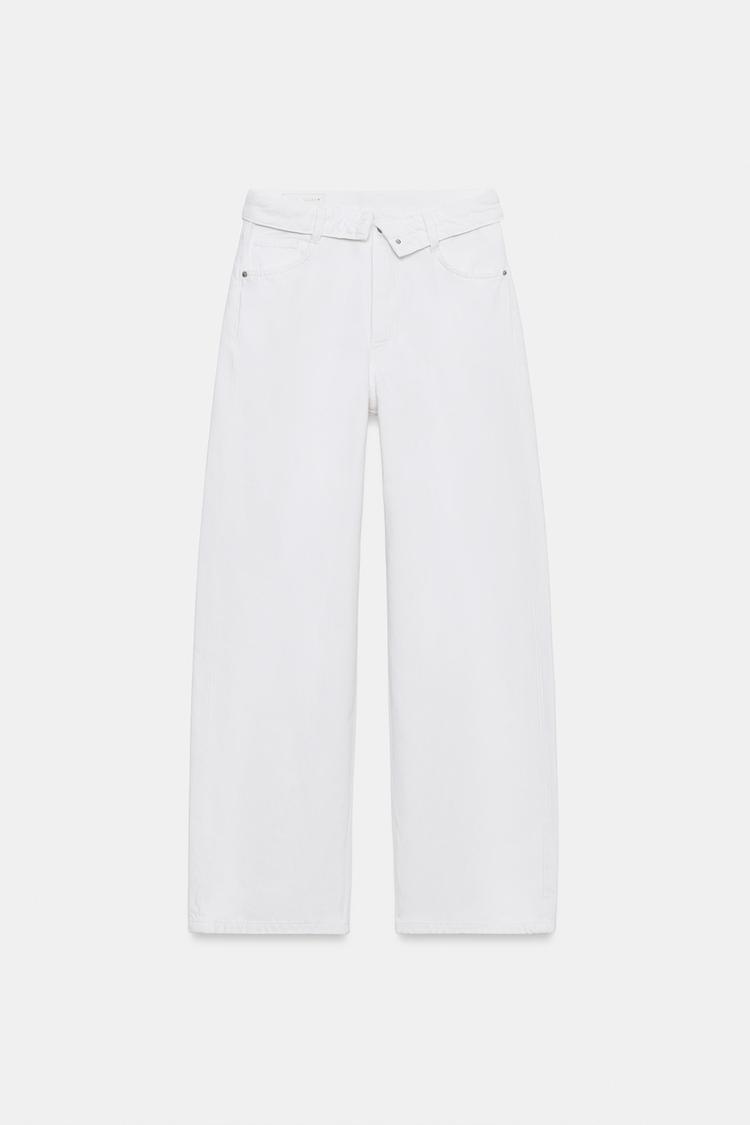 TRF FOLDED WAIST MID-RISE JEANS