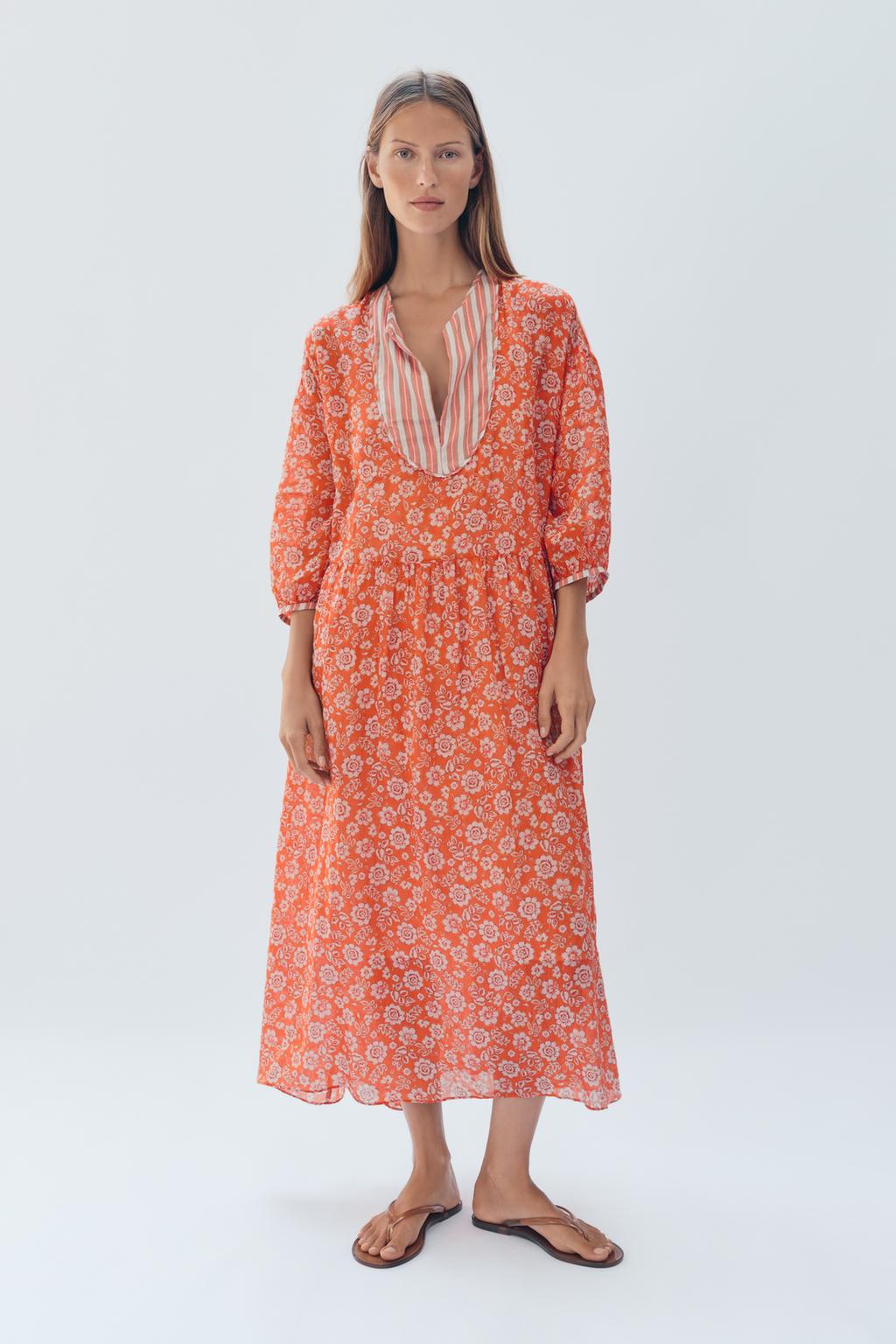 LIMITED EDITION RAMIE FLORAL KAFTAN DRESS