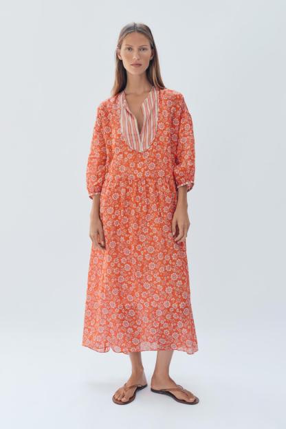 LIMITED EDITION RAMIE FLORAL KAFTAN DRESS