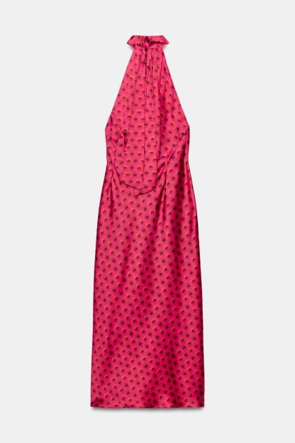 MIDI HALTER NECK DRESS