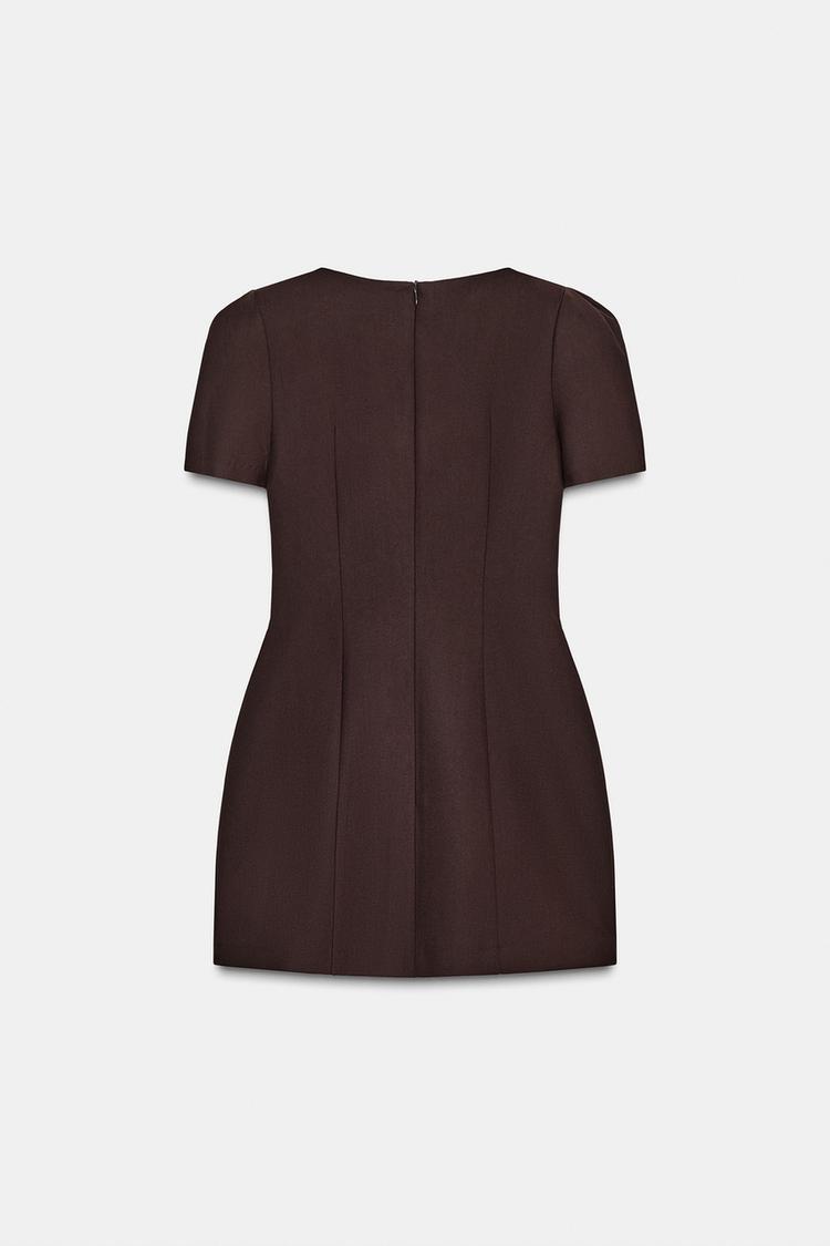 SHORT PLEATED POCKET DRESS