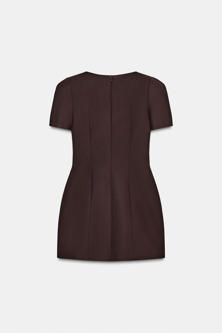 SHORT PLEATED POCKET DRESS