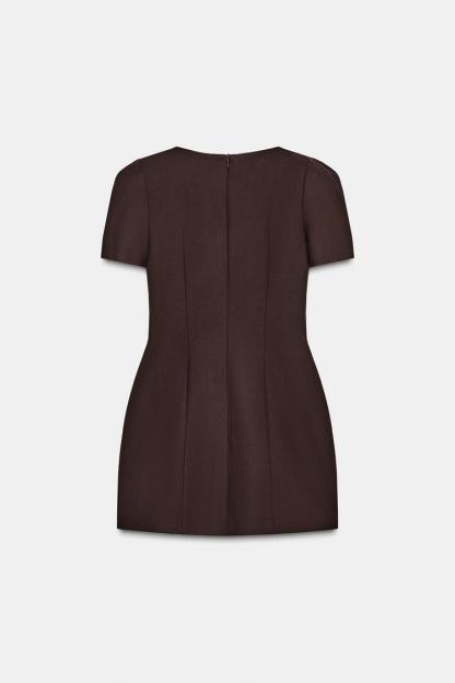 SHORT PLEATED POCKET DRESS