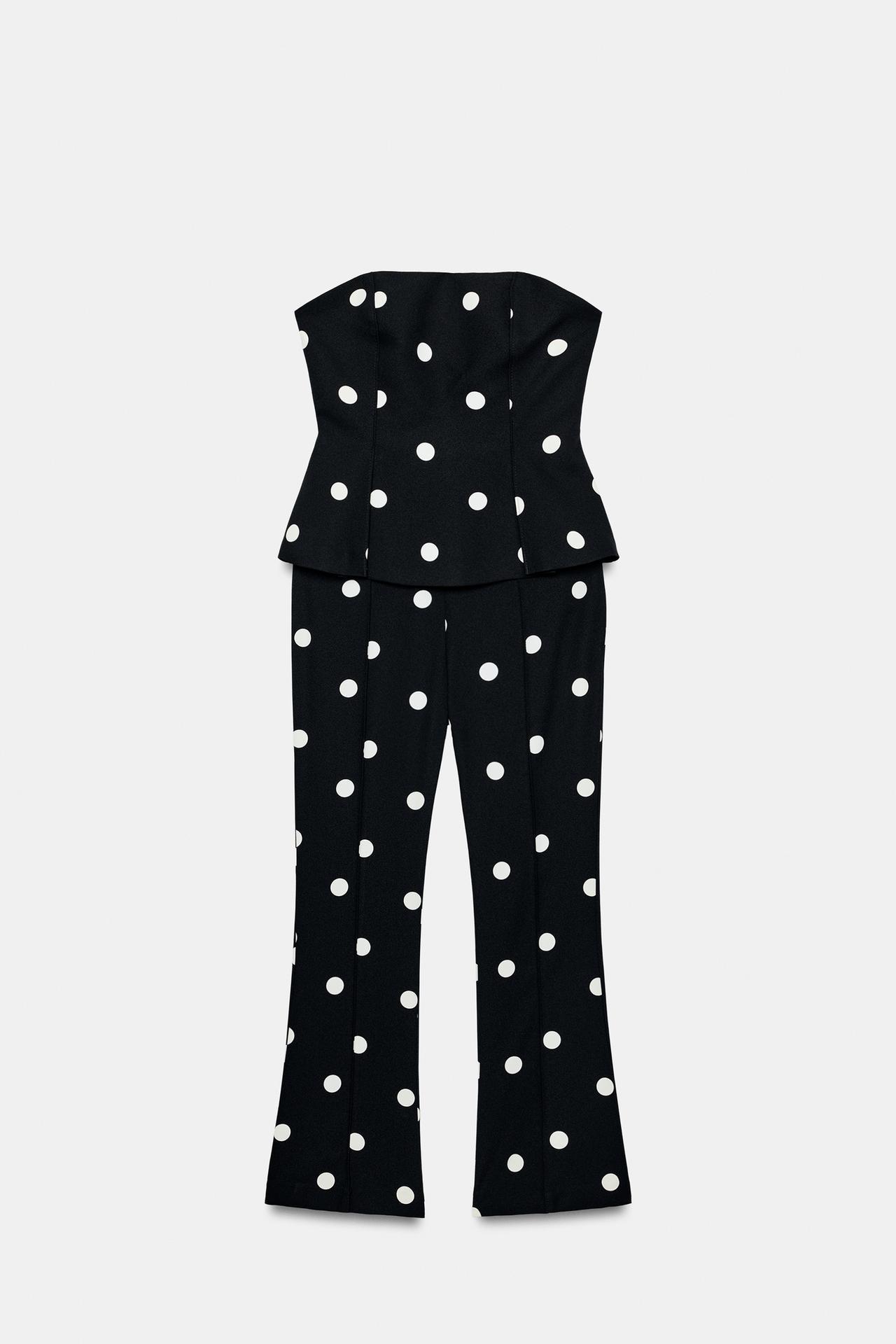 POLKA DOT STRAPLESS JUMPSUIT