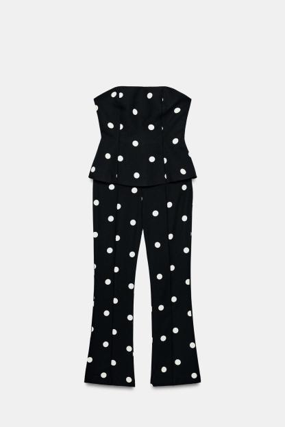 POLKA DOT STRAPLESS JUMPSUIT