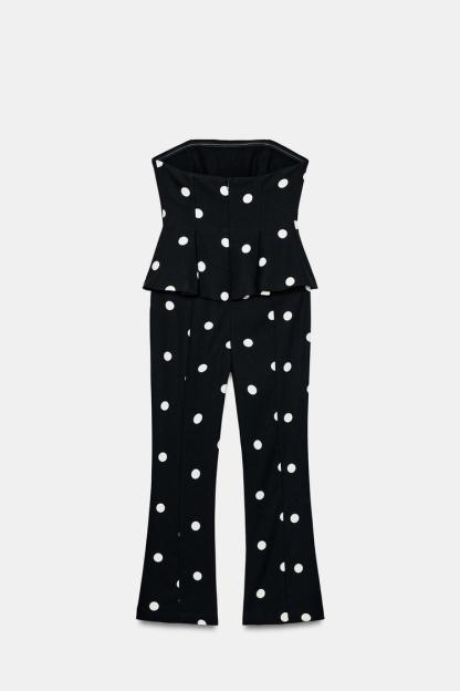 POLKA DOT STRAPLESS JUMPSUIT