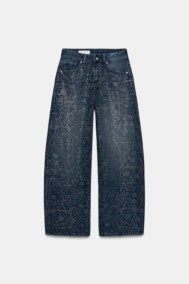TRF BAGGY RHINESTONE JEANS
