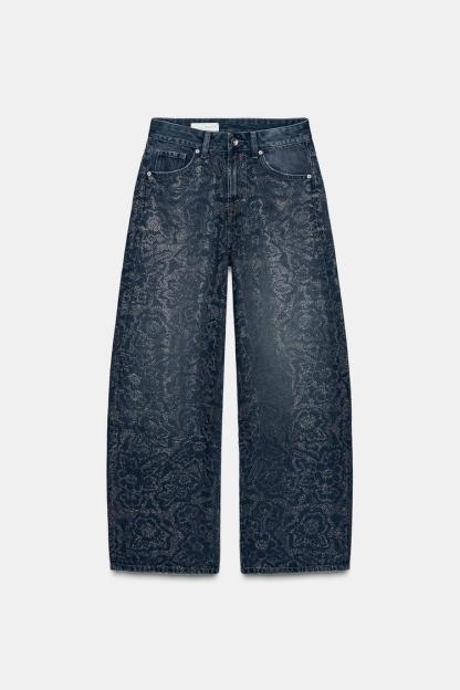 TRF BAGGY RHINESTONE JEANS