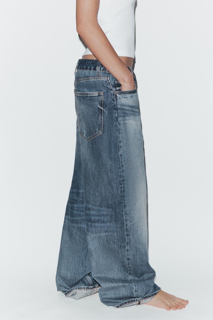 TRF FOLDED WAIST MID-RISE JEANS