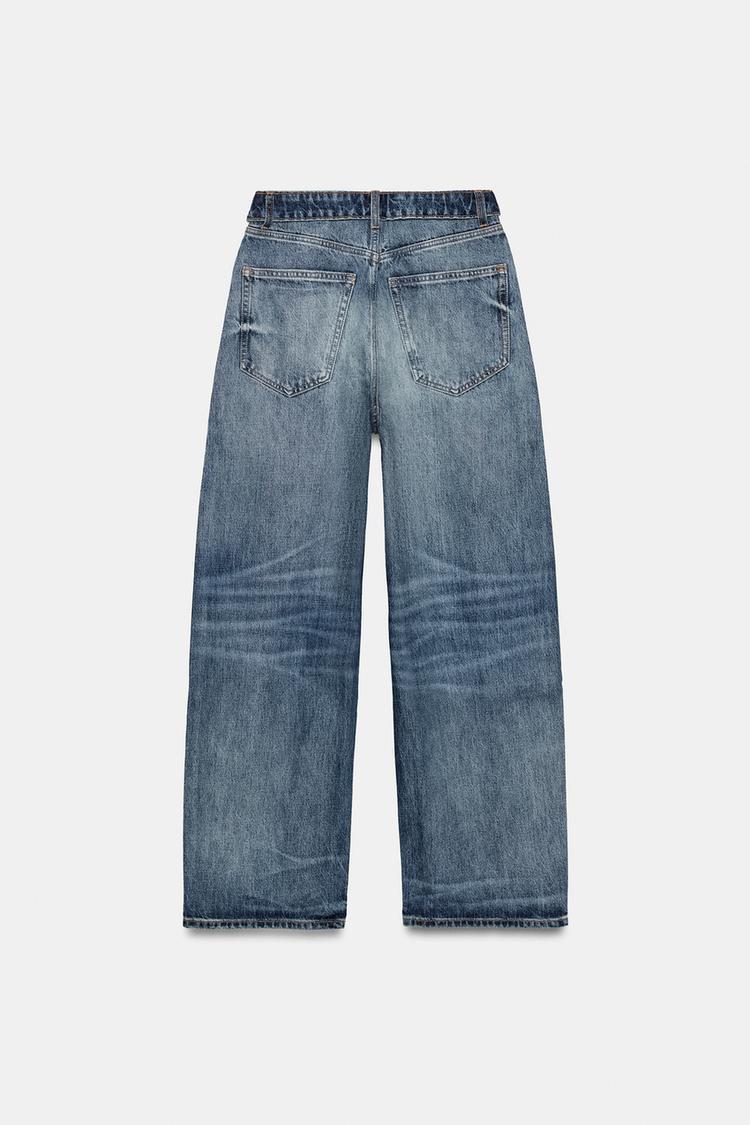 TRF FOLDED WAIST MID-RISE JEANS