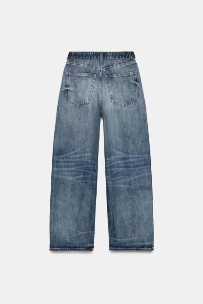 TRF FOLDED WAIST MID-RISE JEANS